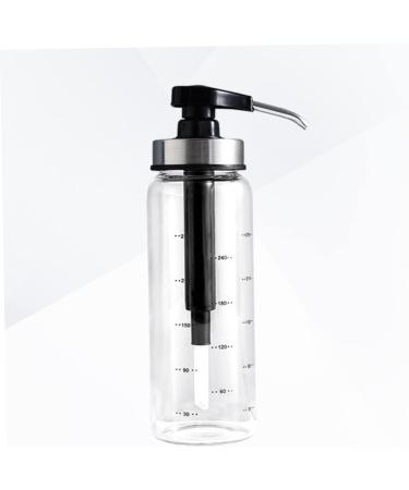 WOFASHPURET Glass Containers for Liquids Coffee Syrup Dispenser Pump Stainless Steel Press Mouth 22.5x6x6cm Black - Buy Online on SooperMarket.com