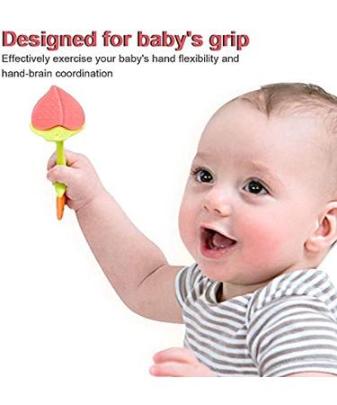 TEKSTAR Silicone Fruit Shape Baby Teething Toys Set - BPA Free, Freezer Safe Teethers to Soothe Infant and Toddler Gums - Buy Online on SooperMarket.com