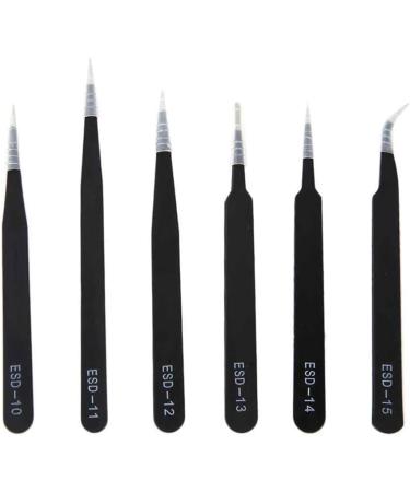 Dajidafu 6 Pieces Anti-static Tweezers Eyebrow Hair Nipper Remover Manual Watch Sewing Crafting Scrapbooking Phone Repair - Buy Online on SooperMarket.com
