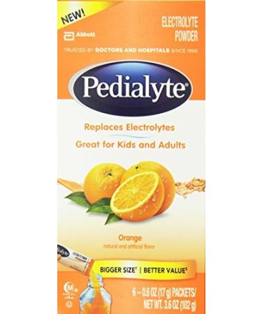 Pedialyte Large Powder Packs, Orange, 6 Count by Pedialyte