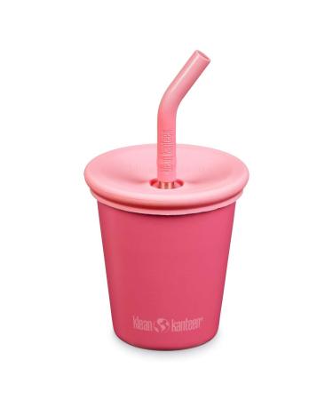 Klean Kanteen Kid Cup 10oz Stainless Steel Cup with Spill-Poof Straw Lid - Rouge Red
