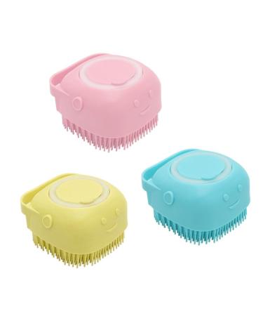 Youery bathing brush dogs 3 pieces pet massage brush pet brush pet brush made of silicone that can be filled with shower gel with handle swimming massage for cats and dogs