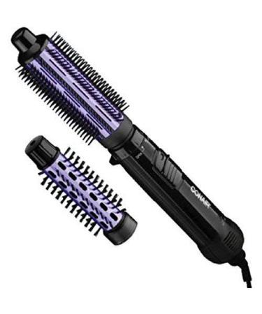 Conair 2 in 1 Hot Air Brush  with 1.5 Aluminum Barrel and 1 Natural Boar and Nylon Bristle Brush Attachment  with Cool Tip  and Safety Stand  and Three Position Switch  with Tangle Free Cord