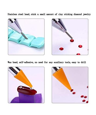 Buy Tvoip Dual-Ended Nail Rhinestone Picker & Wax Tip Pencil - 2PCS Dotting Pen for Gems & Crystals Manicure Nail Art Tool - Buy Online on SooperMarket.com