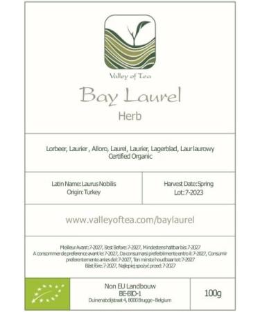 Bay Leaf Organic Herb Laurel - Whole Culinary Quality Leaf - 100g - Buy Online on SooperMarket.com