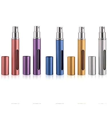 Vtrem Refillable Perfume Atomizer Pump - 5ml Mini Portable Spray Bottle (5PCS) - Multicolor Travel Fragrance Container - Easy Fill Scented Bottles in Gold Silver Blue Purple Pink - Buy Online on SooperMarket.com