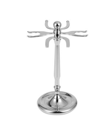 balacoo Shaving Brush Holder Mustache Brush Rack Stainless Steel Razor Holder Strong Adhesive Design Dual Bracket Design Stainless Steel Razor Rack Razor Storage Rack Wall-mounted