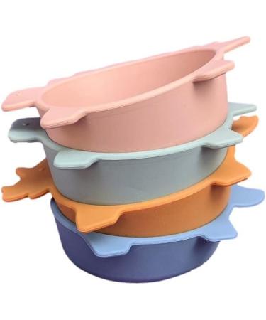 Silicone Baby/Toddler Dinosaur Bowls Variety Pack - Shatterproof & Fun Design in Yellow, Blue, Green, and Pink - Buy Online on SooperMarket.com
