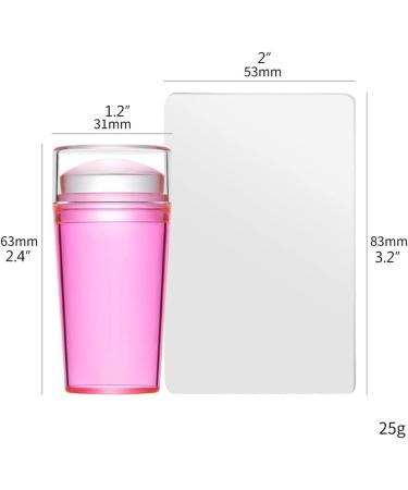 Buy Cacacook Nail Stamp Transparent Silicone Nail Art Stamper with Lid & Scraper for DIY Nail Decor Pink International Shipping Available! - Buy Online on SooperMarket.com