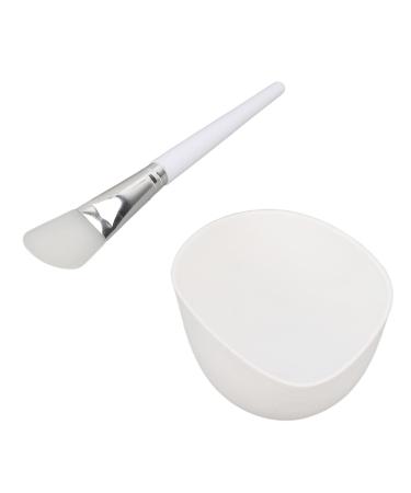Face Mask Mixing Bowl Set with Silicone Facial Bowls Brushes Reusable Facial Pad Esthetician Tool Kit for Peel off & Clay Mask(White)