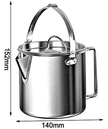 1.2L Outdoor Steel Kettle - Portable Coffee Pot Teapot for Camping Trips - Buy Online on SooperMarket.com