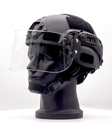 Airsoft MICH 2000 ACH Tactical Helmet with Clear Visor, NVG Mount & Side Rail - Black - Buy Online on SooperMarket.com