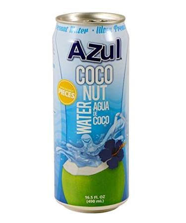 Azul Coconut Water, Naturally Hydrating Electrolyte Drink | Smart Alternative To Coffee, Soda, & Sports Drinks | Gluten Free | 16.5 Oz per can (Pack Of 12)