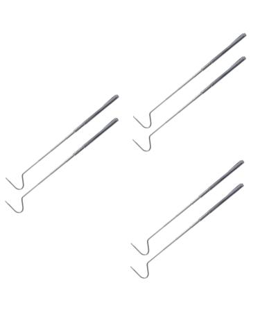 HOMSFOU 6 Pcs Telescopic Snake Hook Heavy Duty Snake Hook Snake Handling Tools Reptile Catcher Stick Snake Grabber Tongs Reptiles Hooks Snake Catching Tool Glass Stainless Steel Snake Clip