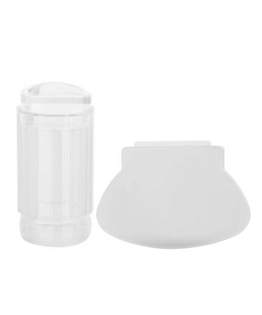Kuuleeyn nail sealing nail art sealing tool transparent silicone nail polish sealing head Stamper Scraper Nail Art Tool for professional and private (transparent white)