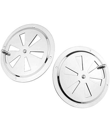 iSure Marine 4 inch Round Butterfly Air Vent Plate 2 Pack - 316 Stainless Steel for Boat Cabin Ventilation - Buy Online on SooperMarket.com