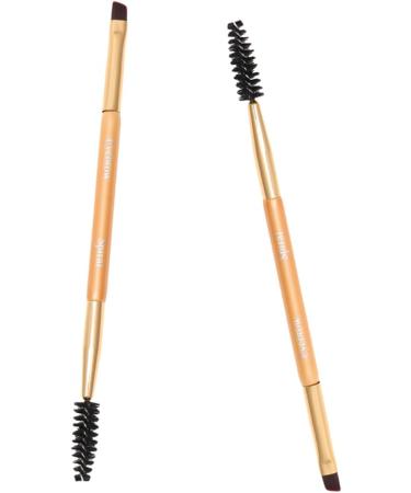 Baluue 9 Pcs Makeup Brush for Eyebrow Double Head Makeup Brush Eyebrow Brush Brow Powder Brush Golden - Buy Online on SooperMarket.com