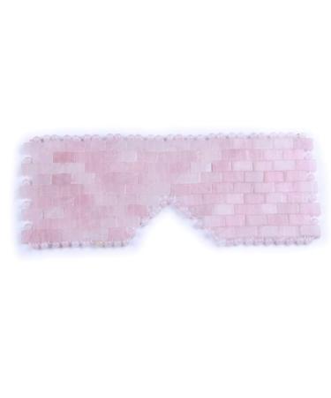 Natural Gemstone Jade Sleep Mask, Rose Quartz Eye Mask, Anti-Aging Hot or Cold Using Stone Eye Mask 9x4 Inch (Pack of 1) Rose Quartz