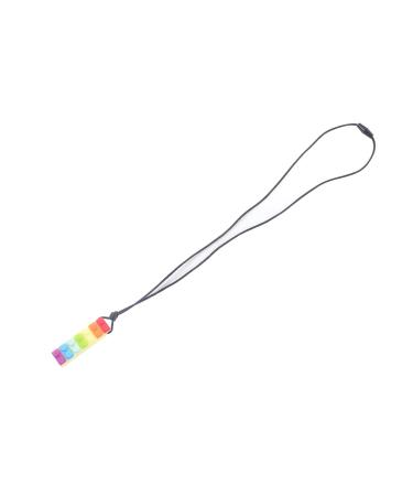 Baby Teether Necklace Colorful Gum Massage Odorless Soft Silicone Infant Sensory Chew Pendant for Girls (Yellow)
