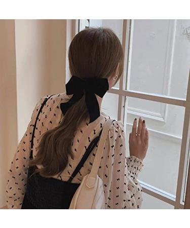 Black Velvet Hair Bow Clips for Women and Girls - French Barrettes Hair Pins with Large Bowknot Design - Buy Online on SooperMarket.com