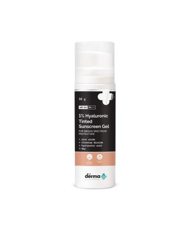 1% Hyaluronic Tinted Sunscreen Gel with SPF 60 & PA++++ | Broad Spectrum Protection with Natural Tint | Suits Oily to Sensitive Skin | 1.76 Oz/50g 2 Ounce (Pack of 1)