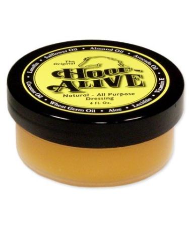 Hoof-Alive. Natural All-Purpose Dressing Penetrates Hoof Wall and Living Tissue. Promotes Strong Healthy Hoof Growth. Helps Heal Water and Quarter Cracks. Non-Irritating. Petroleum-Free. 4.0 ounces