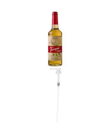 TORANI Puremade Signature Vanilla Syrup 750ml PET Bottle and Torani Flavored Flavour Syrup Pump for 750ml