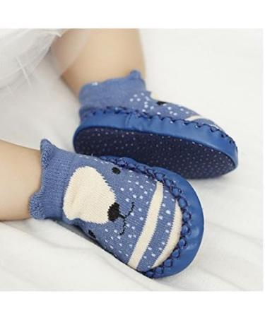 XM-Amigo Baby Boys Girls Indoor Slippers Anti-Slip Socks Shoes 0-6 Months Blue Set01 - 4 Pairs - Buy Online on SooperMarket.com