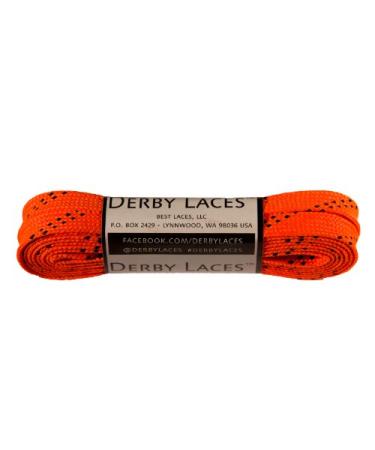 Derby Laces Orange 72 Inch Waxed Skate Lace for Roller Derby, Hockey and Ice Skates, and Boots