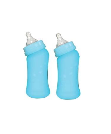Green Sprouts - Sprout Ware  Baby Bottle Made from Plants and Glass 8 Oz. (Aqua Blue)