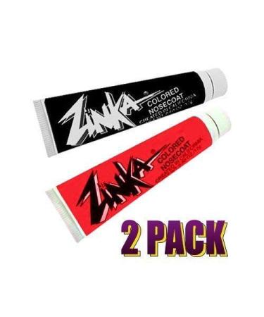 Zinka Colored Sunblock Zinc Waterproof Nosecoat 2 Pack Bundle - Black Red