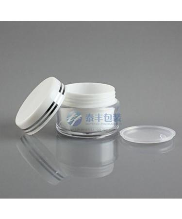10 Pack 30ml Double Layer Plastic Cosmetic Jars - Empty Containers for Beauty & Health with Screw Lid - Perfect for Travel & DIY - Buy Online on SooperMarket.com