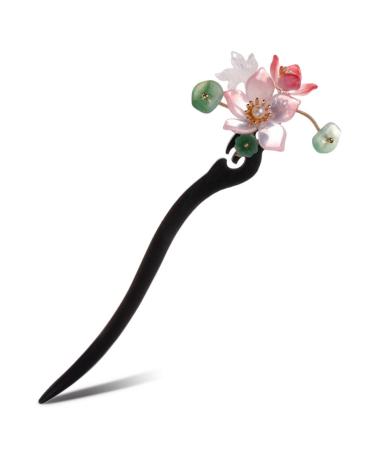 minkissy Hair Deyer Antique Black Wood Hairpin Bride Cheongsam China Hanfu Headdress