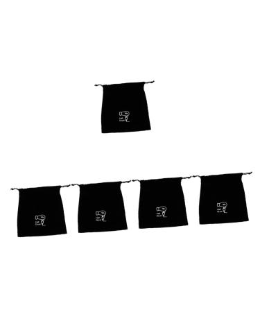 HAPINARY 5 Pcs Hair Dryer Storage Bag Make Hair Straightener Bag Hair Styling Bag Hair Tool Flannel Black