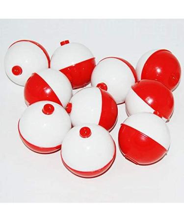 50Pcs 1 Inch Red and White Snap-on Round Fishing Bobbers for Fishing - Hard ABS Bobber Floats - Bobs Fishing Party Decorations - Buy Online on SooperMarket.com