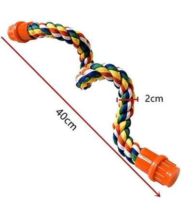 Yunmoxiao Pet Bird Parrot Colorful Cotton Standing Rope Perch Bird Climbing Parrot Stand Toys Bird Perch- Cage Rope for Parrot/Parakeet/Cockatiel Bungee Toys 40CM (16 Inch) - Buy Online on SooperMarket.com