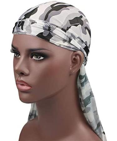 Premium Military Camouflage Silky Durags (3-Pack) - Long Tail Doo Rag for 360 Waves Men - Buy Online on SooperMarket.com