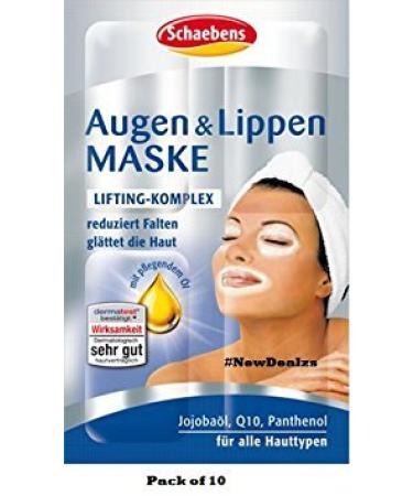 Schaebens eye and lip mask pack of 10 10 x 4 x 1.5 ml for 40 applications