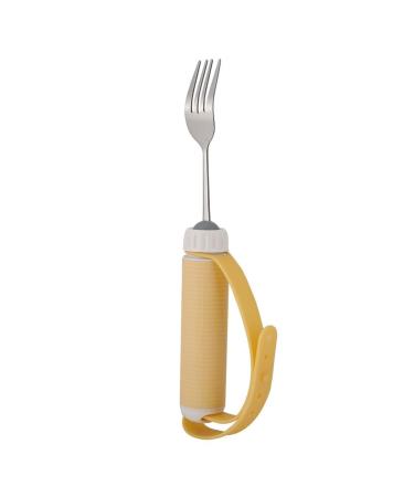 Advantage Easy Grip Fork Adaptive Utensils Stainless Steel with Rubber Handle for Disabled Patient Arthritis for Elder