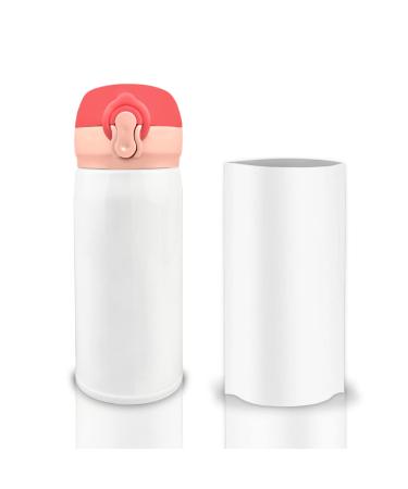 AiHeart Kids Sublimation Water Bottle 10oz Blank Stainless Steel Kid Thermo Mug Double Wall Vacuum Insulated Sport Water Bottle With Shrink wrap films and Lid For School Travel(Dark Pink) Dark Pink 1 Count (Pack of 1)