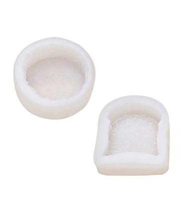 HOMSFOU 2pcs Cake Mold Muffin Molds Baking Tools Silicone Cookie Mold Cookie Cake Pan Muffin Liner Fondant Creative Baking Molds Baking Supplies Egg Tart Paper Cup Candy Candle Chocolate White 9X8X2.6CM