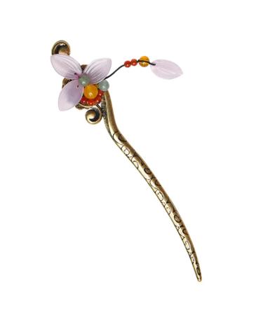 OSALADI Hanfu Hairpin Retro Hair Sticks Retro Hair Forks Hair Styling Stick Retro Hairpin Rose Flower Hair Sticks Hair Chopsticks for Flower Hair Clips for Women Metal Asia Miss Glass