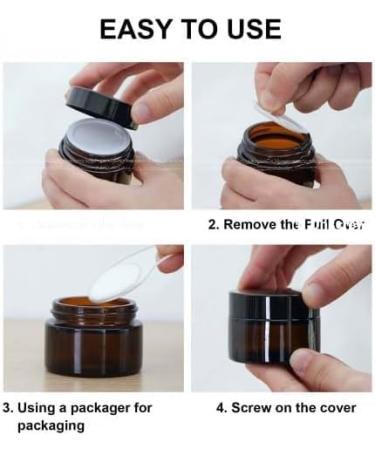 Thapncow 6 Pieces Empty Brown Glass Jars 30ml/50ml/60ml Empty Refillable Ointment Containers for Women Girls Cosmetics Creams Lotions Essential Oil Powder - Buy Online on SooperMarket.com