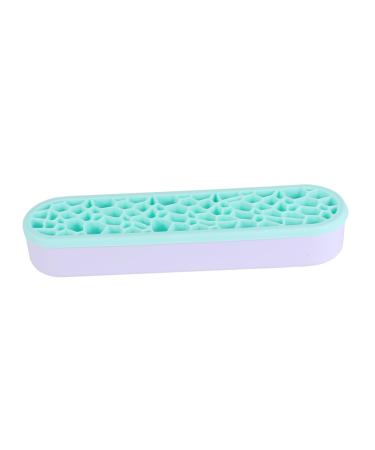 Housoutil Silicone Makeup Brush Storage Box Brush Drying Rack Makeup Brush Organizer Makeup Brush Rack Holder Paintbrush Holder Sew Desktop Organizers Storage Rack Air Dry 28X5CM Green