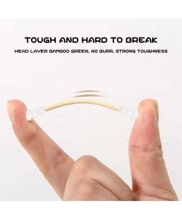 Organic Cotton Swabs with Wooden Sticks 200 Pcs Pack - Biodegradable Bamboo Spiral Head Qtips for Ears and Makeup - Buy Online on SooperMarket.com