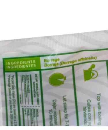Nuestra Salud Borraja Borage Herbal Tea 1.06oz - 100% Natural Dried Herb - Traditional All-Natural Tea - Zip-Lock Packaging - 1 Count (Pack of 1) - Buy Online on SooperMarket.com