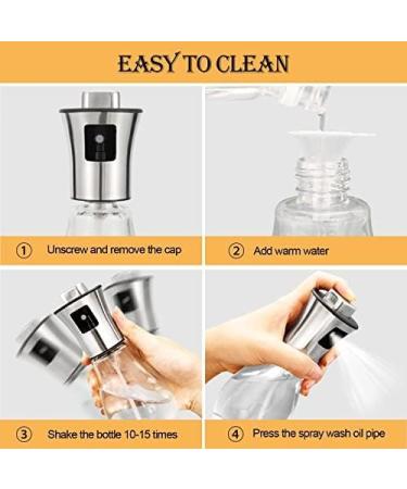 Miiepls Glass Oil Sprayer Bottle Vinegar and Oil Sprayer Vinegar Sprayer Set Oil Sprayer for Hot Air Fryer Oil Sprayer for Cooking Oil for BBQ Cooking Salads Baking Picnic and Grilling 100 ml - Buy Online on SooperMarket.com