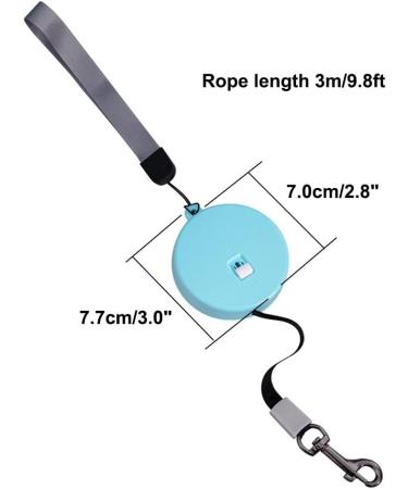 Shop Mini Inserable Dog Roller Leash 3m - Automatic Reflective Rope for Small Dogs & Cats in Turquoise | International Shipping Available - Buy Online on SooperMarket.com