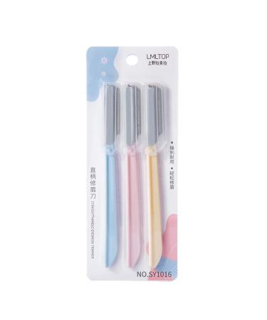 Rxuaw Portable Eyebrow Razors with Straight Shaft Protective Net No Skin Damage for Shaping Contouring Thinning Eyebrows