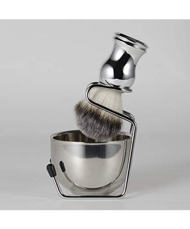 Wresetly Shaving Set | Stainless Steel Soap Dish Brush Holder & Nylon Brush Kit for Ultimate Grooming Experience - Buy Online on SooperMarket.com